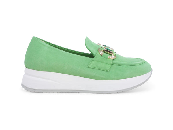 Melluso Mocassini Donna Made in Italy Tomaia Camoscio Verde R20084Z-249818